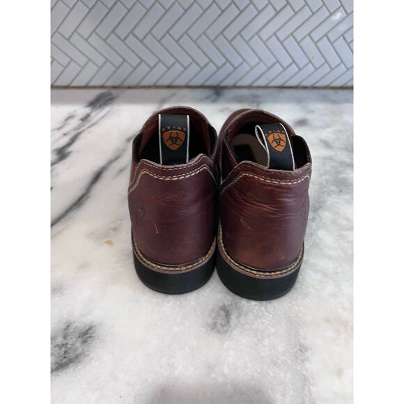 Ariat 355 Brown Leather Slip-On Work Boots Men’s US 9.5 Chelsea Round Toe main image 10